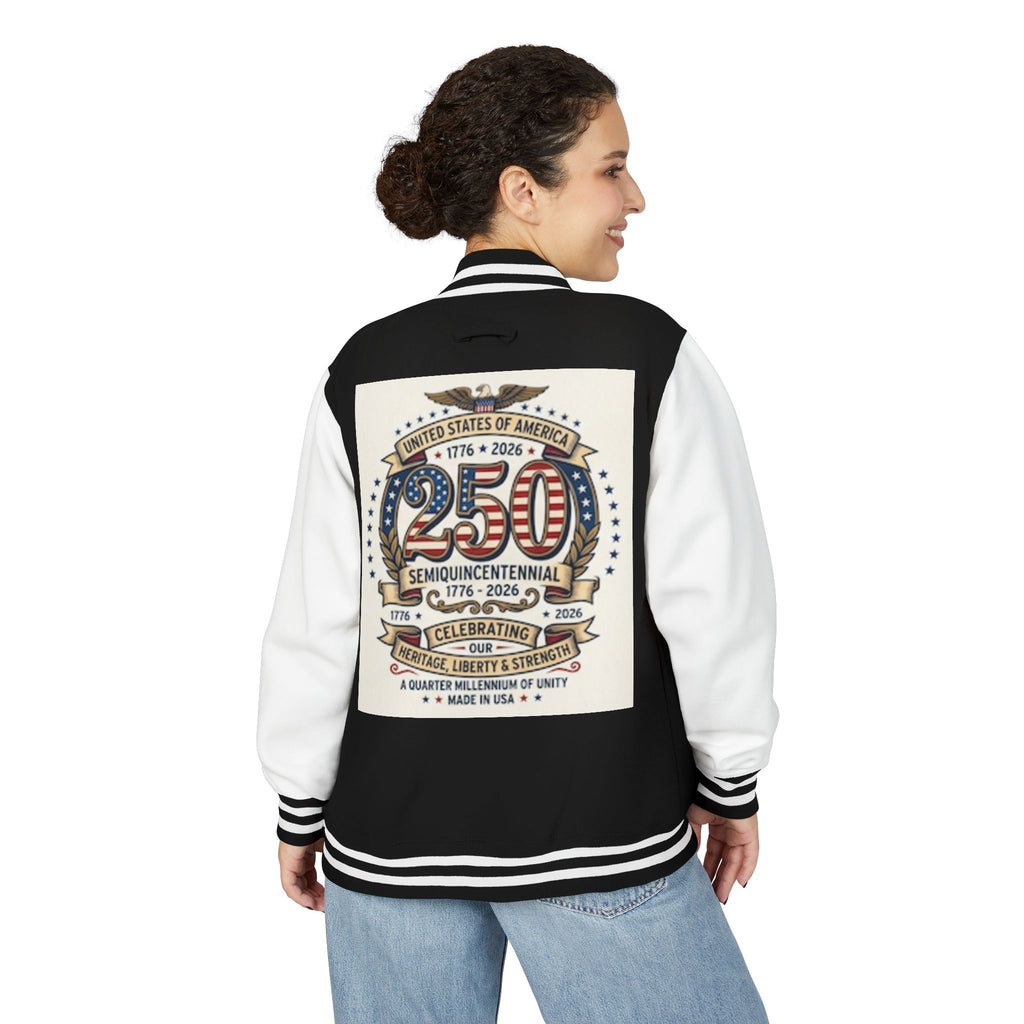 USA 250th Celebration Unisex Heavyweight Letterman Jacket