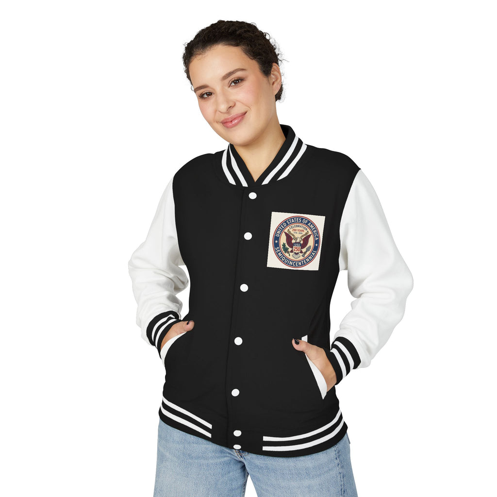 USA 250th Celebration Unisex Heavyweight Letterman Jacket